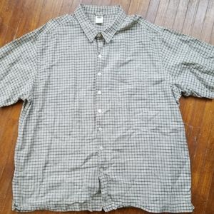 Old Navy Windowpane Plaid Linen Button Up Shirt